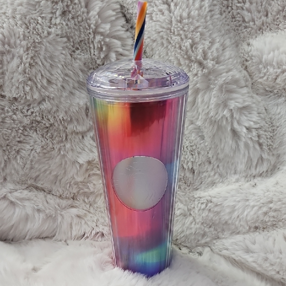 Red and Pink Gradient Drinkware Tumbler with Straw
